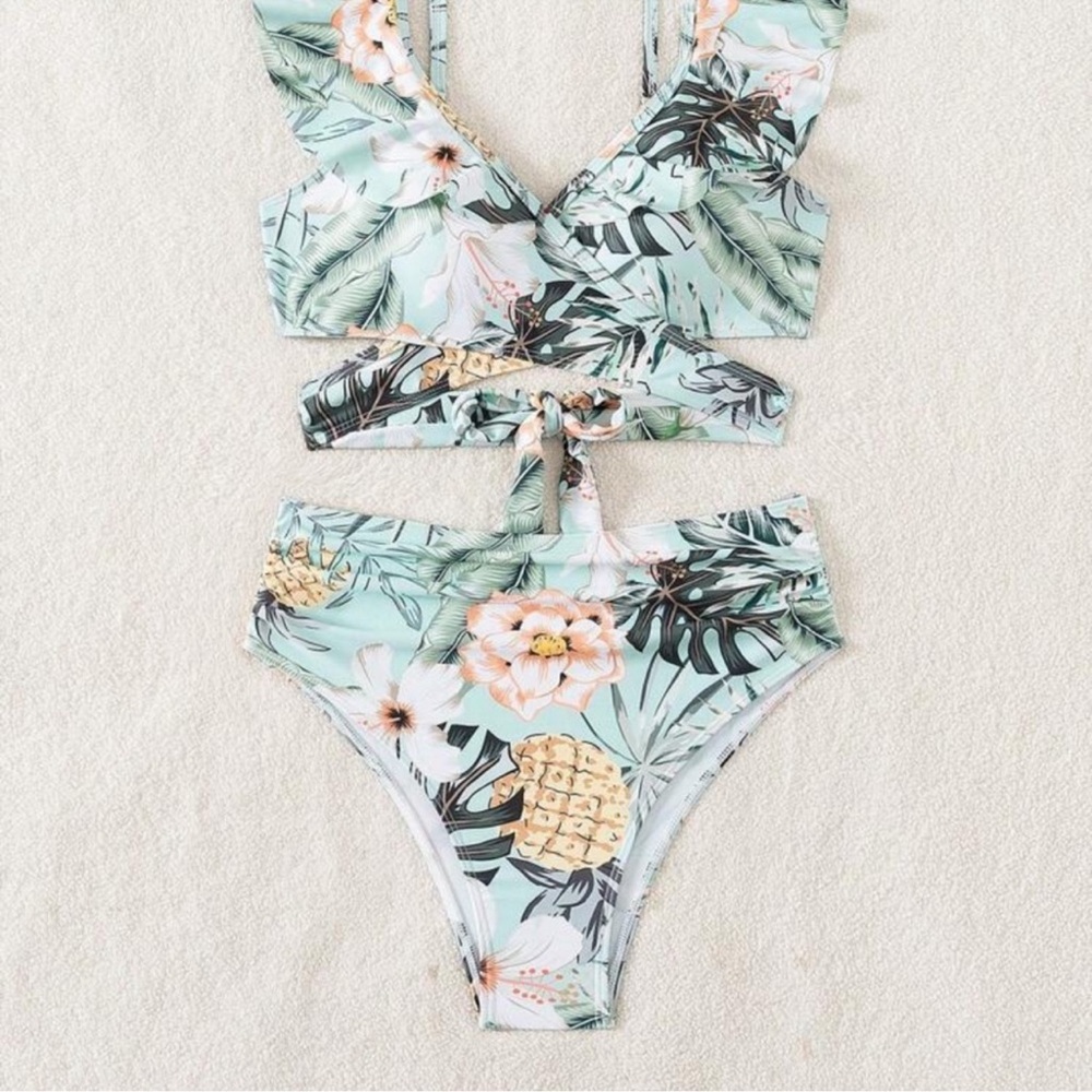 Tropical Floral Two Piece Swimsuit